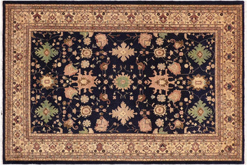 handmade Traditional Kafkaz Chobi Ziegler Blue Beige Hand Knotted RECTANGLE 100% WOOL area rug 9 x 12